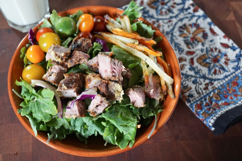 Healthy Holiday: Chipotle Steak Salad with Thyme French Fries | Jessie @ The Happiness in Health